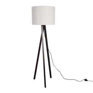 Bílá stojací lampa s dřevěnou trojnožkou LILA TYP 9
