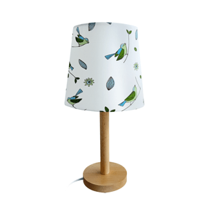 Béžová stolní lampa se vzorem ptáků QENNY TYP 7