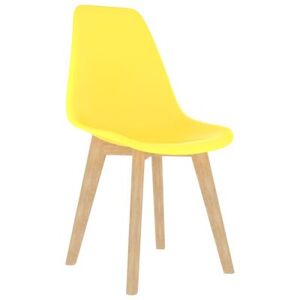 Žlutá židle ALDO s bukovými nohami