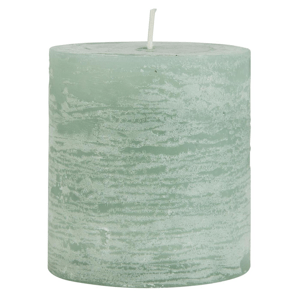 IB Laursen Zelená sloupová svíčka RUSTIC CANDLE GREEN 7,5 cm