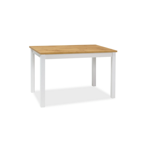 Bílý jídelní stůl s deskou v dekoru dub wotan ADAM 120x68