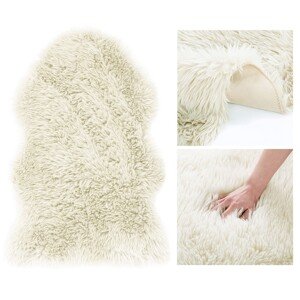 Krémový koberec DOKKA z umělé ovčí kůže 50x80cm