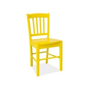 Žlutá dřevěná židle CD-57