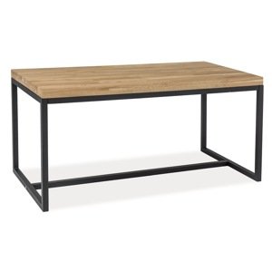 Černý konferenční stolek s dubovou deskou LORAS B 110x60