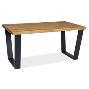 Černý konferenční stolek s dubovou deskou VALENTINO B 110x60