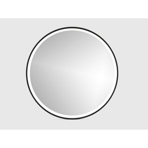 In-Design Zrcadlo RoundLine premium - černý matný rám, s LED osvětlením Vypínač: Bez vypínače, Průměr zrcadla (mm): 800