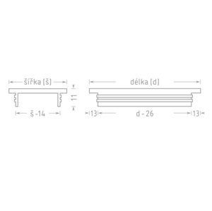 In-Design Větrací mřížka kovová Imitace nerez Šířka větrací mřížky (mm): 60, Délka mřížky (mm): 245