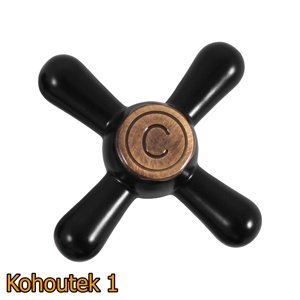 Český výrobce Kuchyňská vodovodní baterie RUSTIK-04 černá matná/stará mosaz Typ kohoutku: Kohoutek I