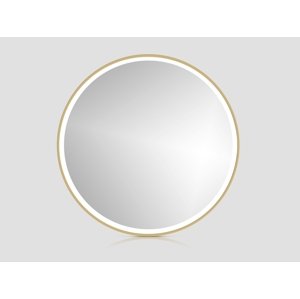 In-Design Zrcadlo RoundLine premium - zlatý matný rám, s LED osvětlením Vypínač: Bez vypínače, Průměr zrcadla (mm): 800