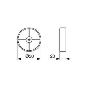In-Design Kluzák šroubovací ø 50 mm GL21 Nábytkové kluzáky/nožky - výška (mm): 20