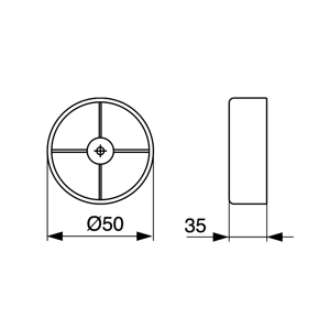 In-Design Kluzák šroubovací ø 50 mm GL21 Nábytkové kluzáky/nožky - výška (mm): 35