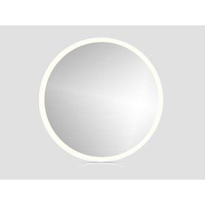In-Design Zrcadlo RoundLine premium - bílý matný rám, s LED osvětlením Vypínač: S vypínačem, Průměr zrcadla (mm): 800