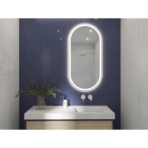 In-Design Zrcadlo OvalLine premium - zlatý matný rám, s  LED osvětlením Rozměry zrcadla (mm): 1000x500, Vypínač: S vypínačem