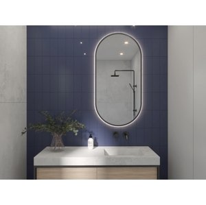 In-Design Zrcadlo OvalLine backlight - černý matný rám, s  LED osvětlením Rozměry zrcadla (mm): 1000x500, Vypínač: Bez vypínače