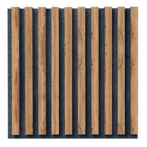 In-Design Lamelový akustický panel 50×50 s filcovou podložkou, dvoustranný lem Obkladový panel: Barva: Dub