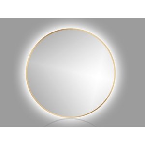 In-Design Zrcadlo RoundLine backlight - zlatý matný rám, s LED osvětlením Vypínač: Bez vypínače, Průměr zrcadla (mm): 600
