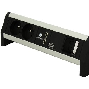 Elektro zásuvka Bachmann Desk 1 2x 230V, USB nabíječka (A+C), 1x slot  902.0874