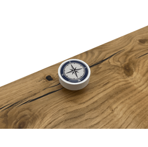 In-Design Nábytková knopka Nero bílá, motiv kompas V60