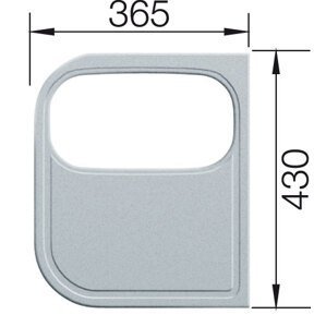 BLANCO Krájecí deska šedý plast s výřezem pro misku MEDIAN  pravý 430x365