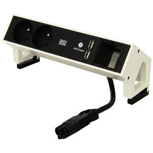 Elektro zásuvka Bachmann Desk 2 2x 230V 2x USB nabíječka 1x uživ. modul bílá 902.232