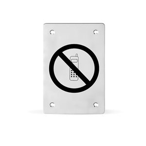 AC-T SERVIS Piktogram hranatý nerez - zákaz telefonování