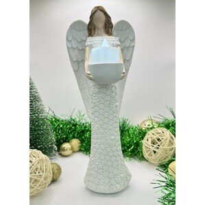 Dekorativní soška anděla Angela se svíčkou 28 cm