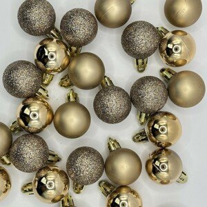 Vánoční koule - zlatá třpytivá sada