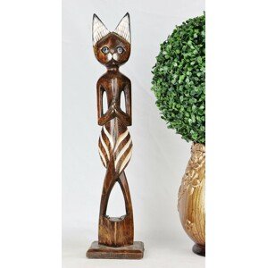 Dřevěná dekorace kočka - Lujza
