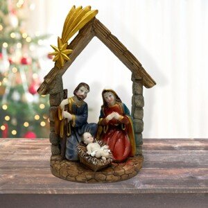 Dekorativní Betlém s vánoční hvězdou svatou Marií, Josefem a Kristem