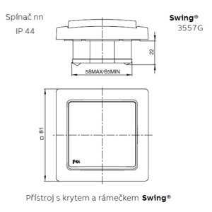 ABB Swing (L) vypínač č.7 IP44 jasně bílá 3557G-A07940 B1