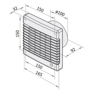 Axiální koupelnový ventilátor s automatickou žaluzií VENTS 100MAL 1009012
