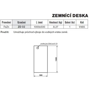 Zemnící deska ZD 02 /1000x500/ TREMIS V485