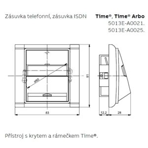 ABB Time, Time Arbo kryt zásuvky ISDN titanová 5013E-A00251 08