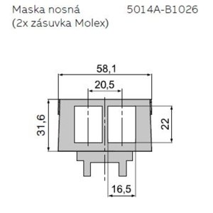 ABB nosná maska 5014A-B1026 Tango, Future Linear, Solo, Busch-axcent, Impuls, Alpha exclusive 2x Molex