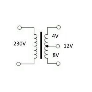 Zvonkový transformátor Bittorf 1A8016 230V/4-8-12VAC/1A
