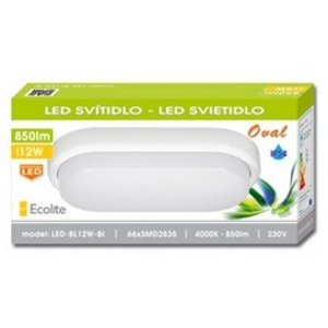 LED svítidlo Ecolite OVAL 12W/850lm 4000K IP54 bílý LED-BL12W-BI