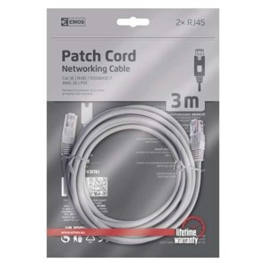 Síťový datový kabel EMOS S9124 CAT.5E UTP 3m (patchkabel)