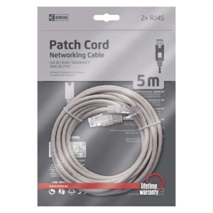Síťový datový kabel EMOS S9125 CAT.5E UTP 5m (patchkabel)