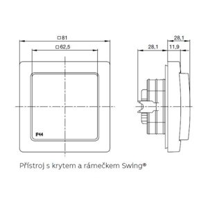 ABB Swing (L) zásuvka IP44 jasně bílá 5518G-A02989 B