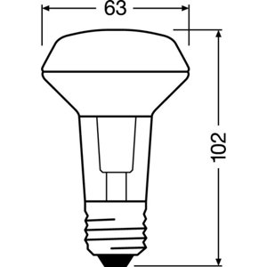 LED žárovka E27 OSRAM PARATHOM R63 4,3W (60W) teplá bílá (2700K), reflektor 36°