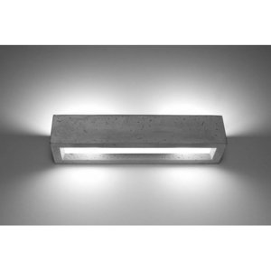 Nástěnné svítidlo SOLLUX Vega 50 E27 2x60W bez zdroje beton/sklo SL.0993