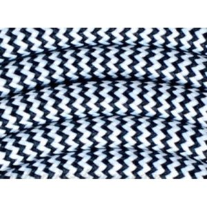 Textilní kabel H03VV-F 2x0,75 5m zigzag černo-bílá 24 (CYSY 2Dx0,75)