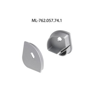 Koncovka LED profilu RL2 s otvorem stříbrná McLED ML-762.057.74.1