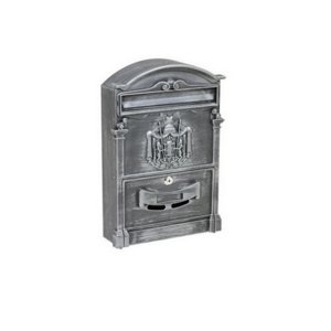 Ocelová rustikální poštovní schránka s hliníkovým čelem Richter BK.301.SP stříbrná prášková