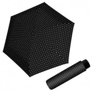 Derby Micro Alu Dots - dámský/dětský skládací deštník, černá, puntík