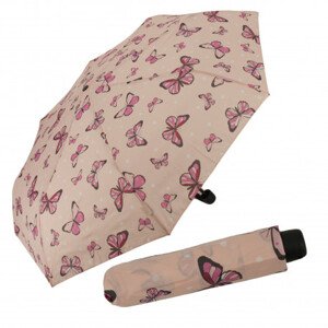 Derby Hit Mini Butterfly - dámský/dětský skládací deštník, růžová