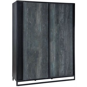 Šatní skříň s posuvnými dveřmi nebula - šedá/černá