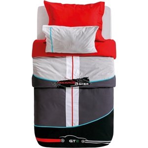Set ložního prádla rally 160x216cm - červená/černá/šedá