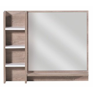 Zrcadlo ke komodě brian - dub/bílá