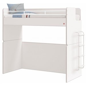 Vyvýšená postel se žebříkem pure modular - bílá